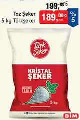 TÜRKŞEKER TOZ ŞEKER 5 KG fiyat ve kampanya bilgisi